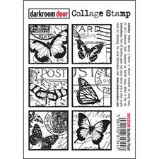 Darkroom Door Stamp - Collage Stamp / Butterfly Post