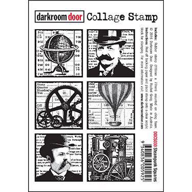 Darkroom Door Stamp - Collage Stamp / Steampunk Squares