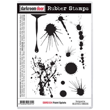 Darkroom Door Stamp - Rubber Stamp Set / Paint Splats