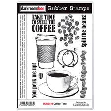 Darkroom Door Stamp - Rubber Stamp Set / Coffee Time