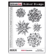 Darkroom Door Stamp - Rubber Stamp Set / Succulents