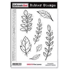 Darkroom Door Stamp - Rubber Stamp Set / Fine Leaves