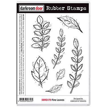 Darkroom Door Stamp - Rubber Stamp Set / Fine Leaves