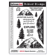Darkroom Door Stamp - Rubber Stamp Set / Majestic Mountains