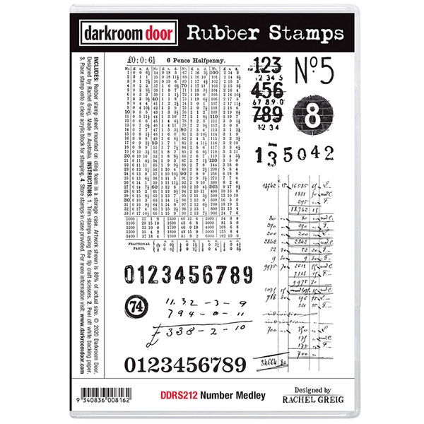 Darkroom Door Stamp - Rubber Stamp Set / Number Medley