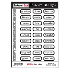Darkroom Door Stamp - Rubber Stamp Set / Word Labels