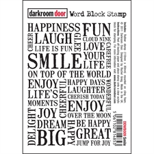 Darkroom Door Stamp - Word Block Stamp / Smile
