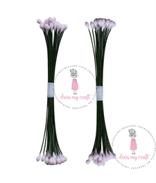 Dress My Craft Flower Stamen (støvdragere) - Wire Pollen Round Shape / Baby Pink