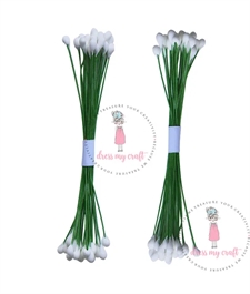 Dress My Craft Flower Stamen (støvdragere) - Wire Pollen Drop Shape / White #3