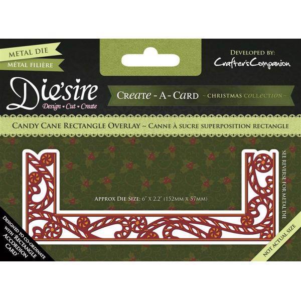 Die\'Sire Create a Card - Overlay RECTANGLE / Candy Cane