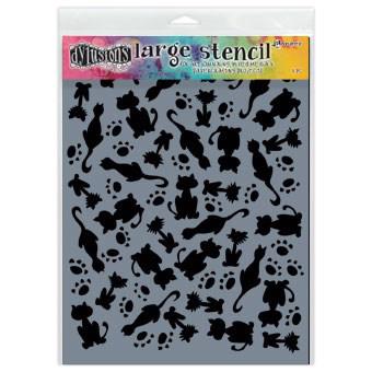 Dylusion Stencil LARGE (9x12") - It’s Raining Cats