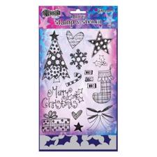 Dylusion Clear Stamp & Stencil Set - Stocking Fillers