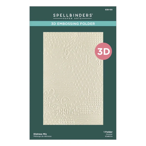 Spellbinders Embossing Folder - 3D Beautifully Imperfect / Distress Mix