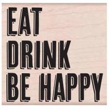 Hero Arts Wood Stamp - Eat Drink Be Happy