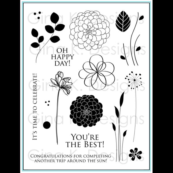 Gina K Design Clear Stamps - Flower Builders