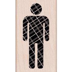 Wood Stamp - Plaid Person