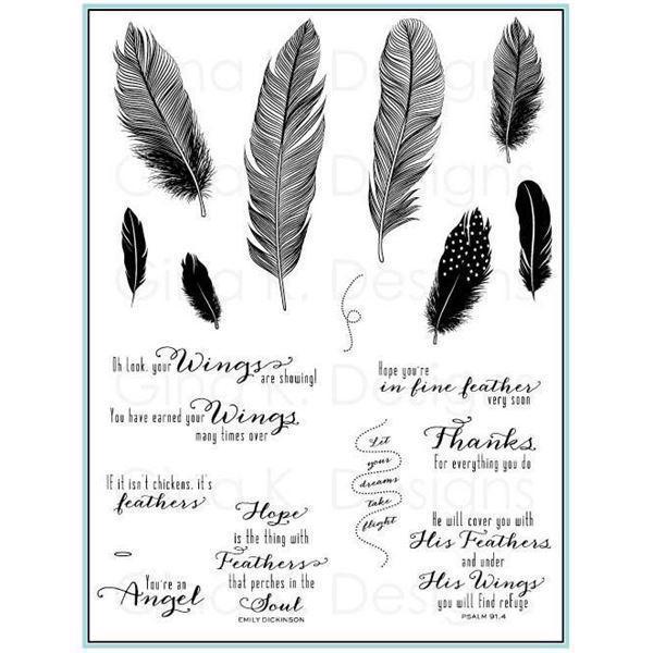 Gina K Design Clear Stamps Fine Feathers