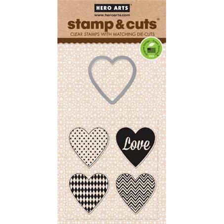 Hero Arts Stamp & Cut Set - Hearts