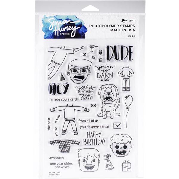 Simon Hurley Clear Stamp Set - Dudes Too! 