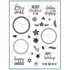 Gina K Design Clear Stamps - Holiday Wreath Builder