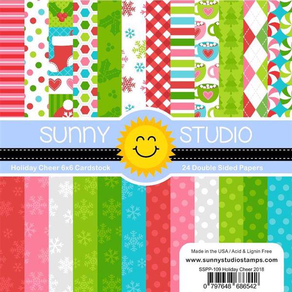 Sunny Studio Stamps Paper Pad 6x6" - Holiday Cheer