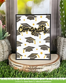 Lawn Fawn Clipping Stencil - Graduation Caps Background