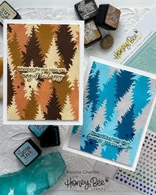 Honey Bee Stamps Stencil Set - Tall Pines (4 pcs)