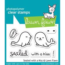 Lawn Fawn Clear Stamps - Sealed with a Kiss (sæler)