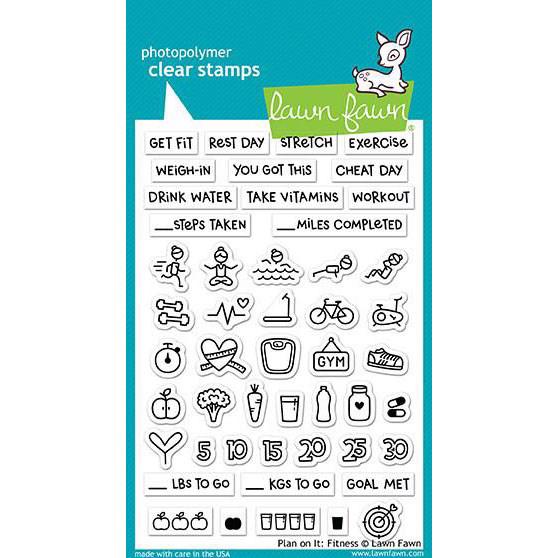 Lawn Fawn Clear Stamps - Plan on It: Fitness