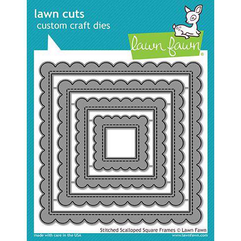 Lawn Cuts - Stitched Scallopped Square Frames - DIES