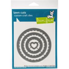Lawn Cuts - Reverse Stitched Scalloped Circle Window - DIES