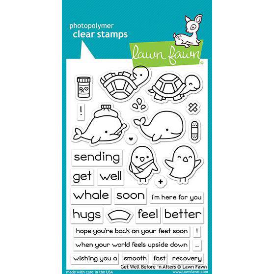 Lawn Fawn Clear Stamps - Get Well Before \'n Afters