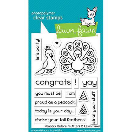 Lawn Fawn Clear Stamp - Peacock Berfore \'n Afters