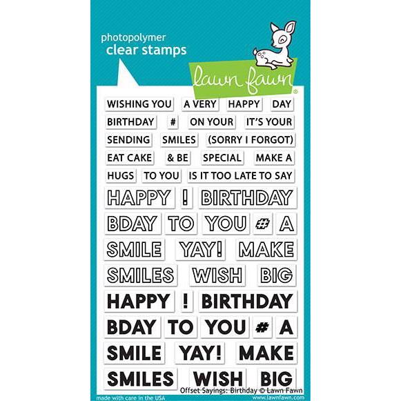 Lawn Fawn Clear Stamp - Offset Saying: Birthday