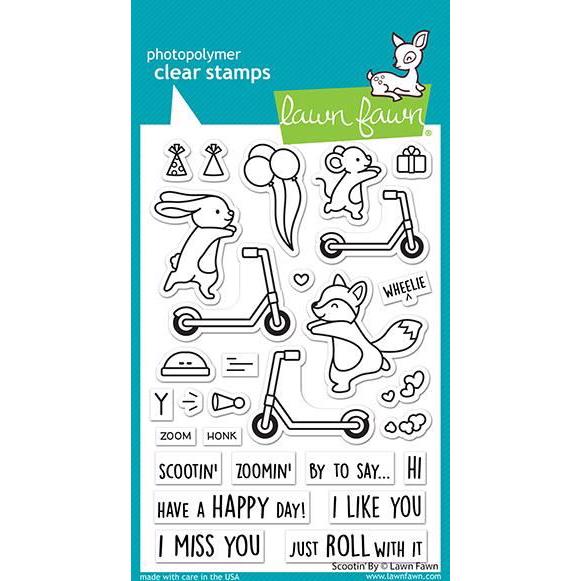 Lawn Fawn Clear Stamp - Scootin\' By