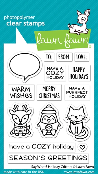 Lawn Fawn Clear Stamp - Say What? Holiday Critters