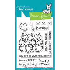 Lawn Fawn Clear Stamp - How You Bean? Strawberry Add-Ons
