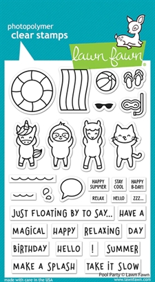 Lawn Fawn Clear Stamp - Pool Party