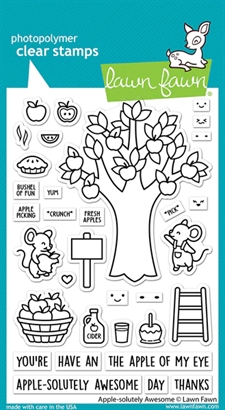 Lawn Fawn Clear Stamp - Apple-Solutely Awesome