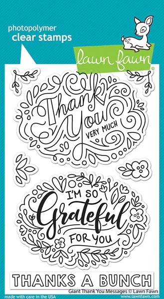 Lawn Fawn Clear Stamp - Giant Thank You Messages