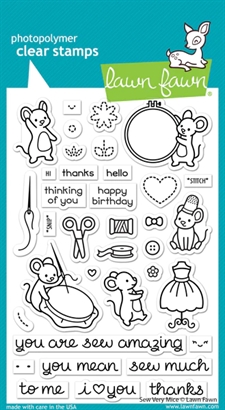Lawn Fawn Clear Stamp - Sew Very Mice