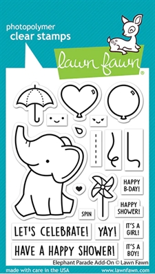 Lawn Fawn Clear Stamp - Elephant Parade Add-On