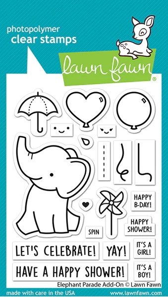 Lawn Fawn Clear Stamp - Elephant Parade Add-On