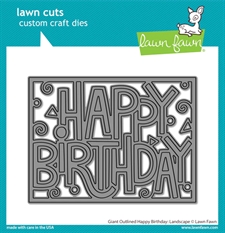 Lawn Cuts - Giant Outlined Happy Birthday: Landscape (DIES)