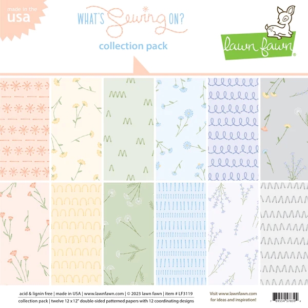 Lawn Fawn Collection Pack 12x12" - What\'s Sewing On