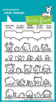 Lawn Fawn Clear Stamp - Simply Celebrate More Critters
