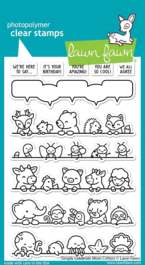 Lawn Fawn Clear Stamp - Simply Celebrate More Critters