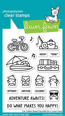Lawn Fawn Clear Stamp - Car Critters Road Trip Add-On