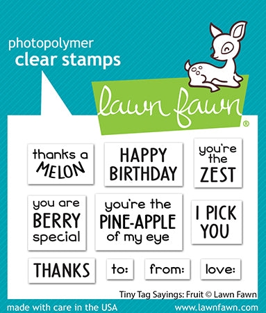 Lawn Fawn Clear Stamp - Tiny Tag Sayings: Fruit