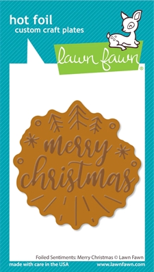 Lawn Fawn Hot Foil Plate - Foiled Sentiments: Merry Christmas